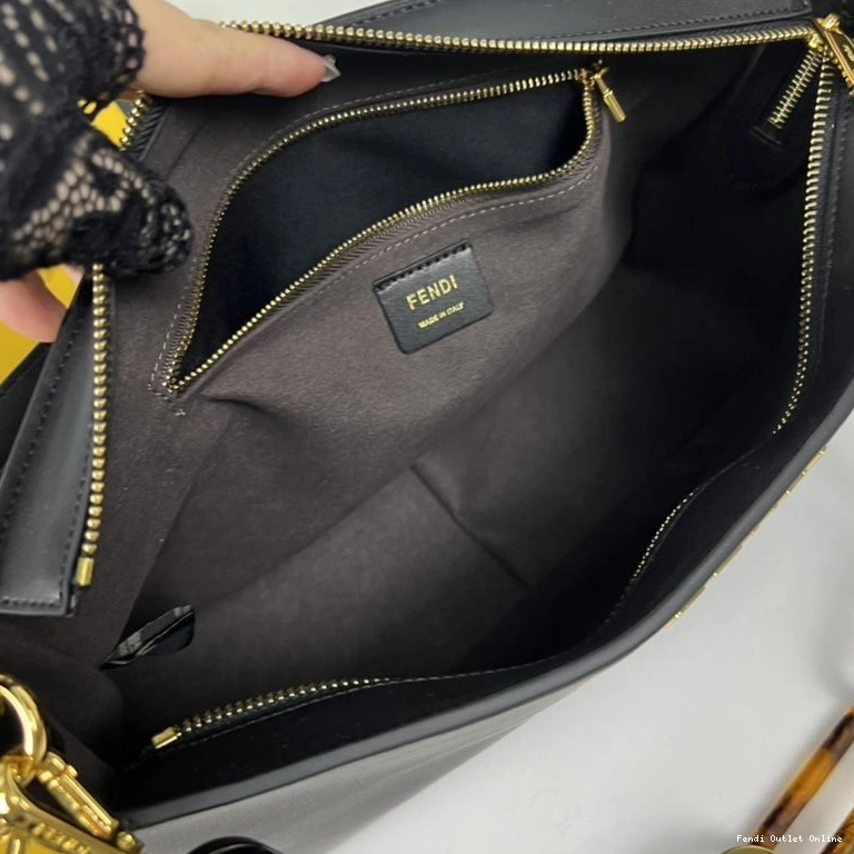 Affordable In Black Zip Calf Shoulder Fendi O'Lock Leather Bag 0719